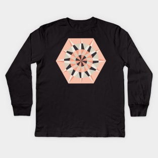 Kaleidoscope Retro Pearl Kids Long Sleeve T-Shirt